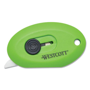 Westcott® Compact Safety Ceramic Blade Box Cutter, 2.5", Retractable Blade, Green freeshipping - TVN Wholesale